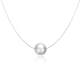 Collier Pendentif Perle avec fermoir en argent 925 plaqué or blanc