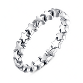 Bague Étoiles en argent 925 plaqué or blanc