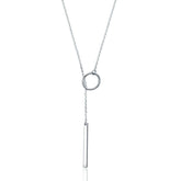 Collier Pendentif Barre en argent 925 plaqué or blanc