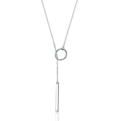 Collier Pendentif Barre en argent 925 plaqué or blanc