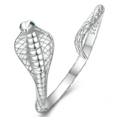 Bague Serpent Cobra Royal Argent Sterling 925 plaqué or blanc – ajustable