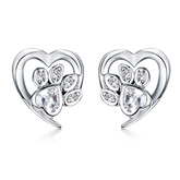 Boucles d'Oreilles Coeur avec Patte