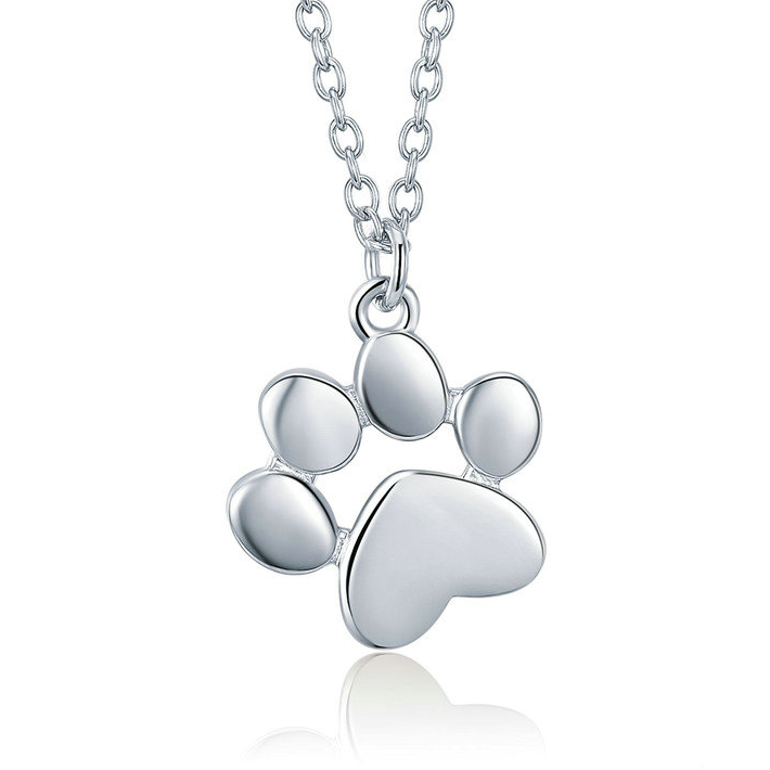 Collier Patte en argent 925 plaqué or blanc