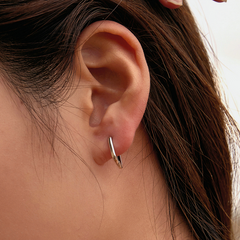 Boucles d'Oreilles Créoles Rectangles - Image 2