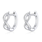 Boucles d’Oreilles Créoles Infini en argent 925 plaqué or blanc