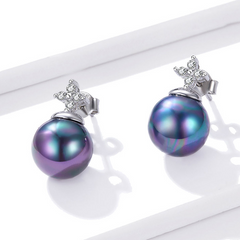 Boucles d'Oreilles Perles Noires - Image 3