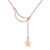 Collier Lune et Étoile en argent 925 plaqué or rose