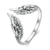 Bague Ailes Magiques en argent 925 plaqué or blanc ajustable