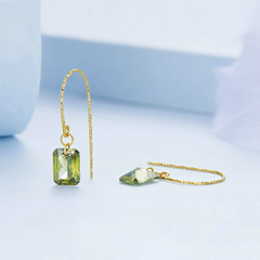 Boucles d'Oreilles Pendantes Vertes - Image 4