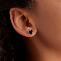 Boucles d'oreilles Coeurs Noirs - Image 2