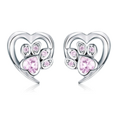 Boucles d'Oreilles Coeur avec Patte