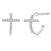 Boucles d'Oreilles Créoles avec Croix