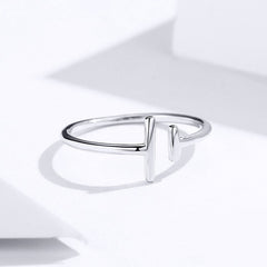 Bague Lignes Parallèles en argent 925 plaqué or blanc ajustable - Photo 4