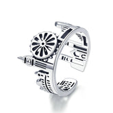 Bague Londres en argent 925 plaqué or blanc ajustable