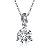 Collier Point Lumineux en argent 925 plaqué or blanc ajustable avec zircons blancs