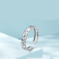 Bague Papillons en argent 925 plaqué or blanc ajustable - Photo 3