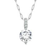 Collier Point Lumineux en argent 925 plaqué or blanc ajustable avec zircons blancs