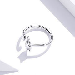 Bague Chat en argent 925 plaqué or jaune ajustable - Photo 4