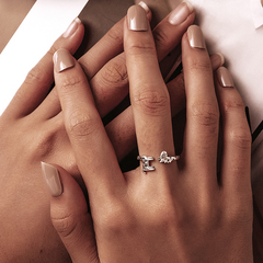 Bague Girafe en argent 925 plaqué or blanc ajustable - Photo 4