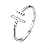 Bague Lignes Parallèles en argent 925 plaqué or blanc ajustable