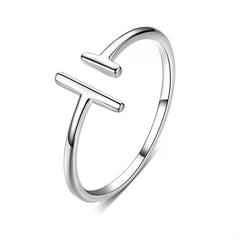 Bague Lignes Parallèles en argent 925 plaqué or blanc ajustable