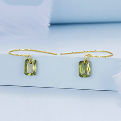 Boucles d'Oreilles Pendantes Vertes - Image 3