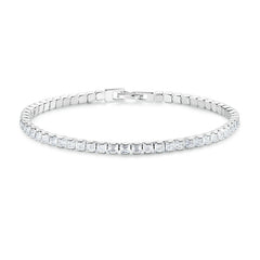 Bracelet Tennis en acier inoxydable plaqué or rose avec zircons blancs - Photo 3