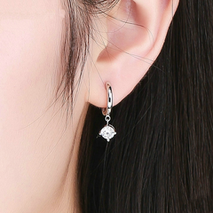 Boucles d'Oreilles Créoles Pendentif Point Lumineux - Image 2