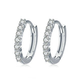 Boucles d’Oreilles Créoles Brillants en argent 925 plaqué or blanc avec zircons blancs