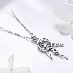 Collier Attrape-Rêves avec Arbre de Vie Argent Sterling 925 plaqué or blanc avec zircons blancs - Photo 4