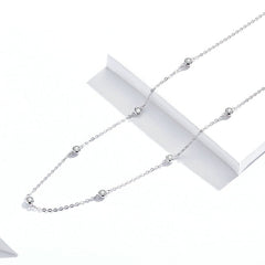 Collier Points Lumineux en argent 925 plaqué or blanc ajustable avec zircons blancs - Photo 4