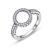 Bague Cercle Lumineux en argent 925 plaqué or blanc avec zircons blancs