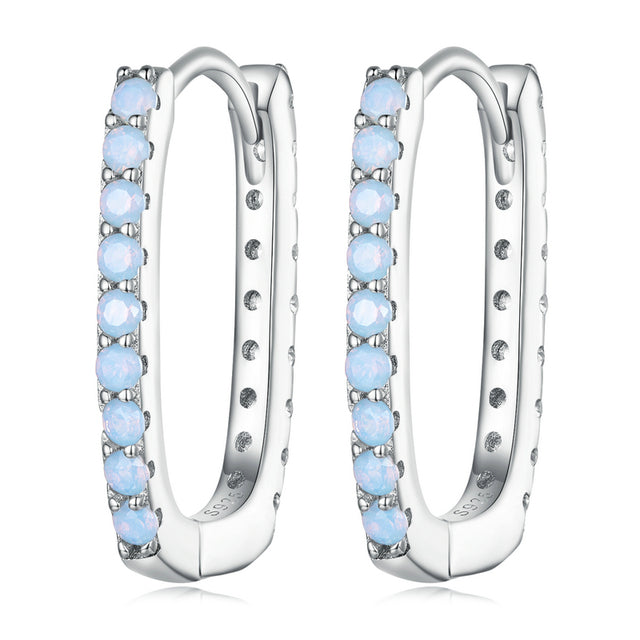 Boucles d'Oreilles Créoles Rectangles Deux Tons