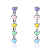 Boucles d'Oreilles Coeurs Colorés