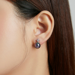 Boucles d'Oreilles Perles Noires - Image 2