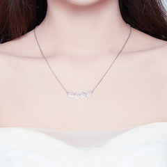 Collier Pattes en argent 925 plaqué or blanc ajustable - Photo 2