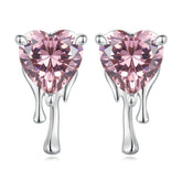 Boucles d'Oreilles Coeurs Roses
