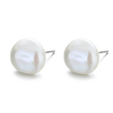 Boucles d’Oreilles Perles Baroques Puces en Argent Sterling 925 plaqué or blanc