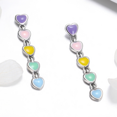 Boucles d'Oreilles Coeurs Colorés - Image 3
