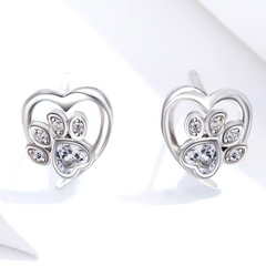 Boucles d'Oreilles Coeur avec Patte - Image 3