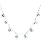 Collier Points Lumineux en argent 925 plaqué or blanc avec zircons blancs