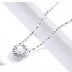 Collier Point Lumineux en argent 925 plaqué or blanc ajustable avec zircons blancs - Photo 4
