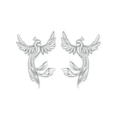 Boucles d'Oreilles Puces Phénix en Argent 925