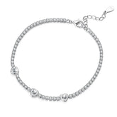Bracelet Cœur Étincelant en Argent 925