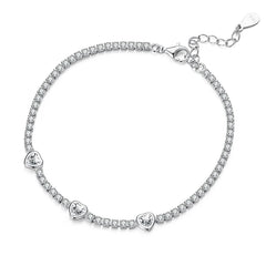 Bracelet Cœur Étincelant en Argent 925