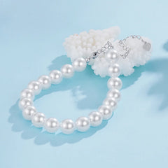 Bracelet Perles de Coquillage 8mm en Argent 925