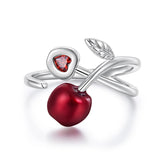 Bague Ajustable Cerise en Argent 925