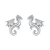 Boucles d'Oreilles Puces Mini Dragon Volant en Argent 925