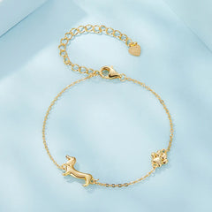 Bracelet Chien Teckel en Argent 925