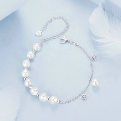 Bracelet Perles Coquillage à Pampille en Argent 925